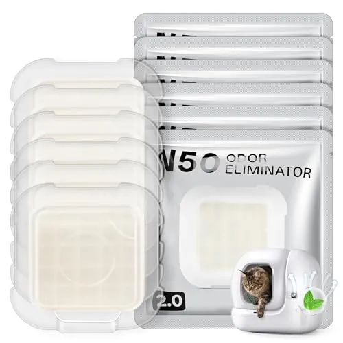 6 x N50 2.0 Eliminador de olores para PETKIT Pura Max/Pura Max 2 / Purobot Max Pro Autolimpiante, Inodoro para gatos autolimpiante, control de olores a largo plazo, combate los olores, elimina olores