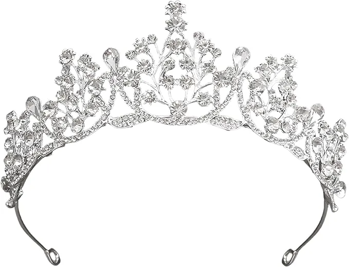 Tiara Corona de Cristal, Corona de Diamantes de Imitación para Mujer, Corona de Reina Accesorios para Novia, de Boda Desfiles Niña Princesas Fiesta de Cumpleaños Diadema Mujer