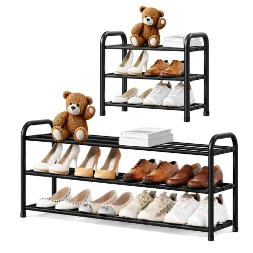 MIKVOYO Zapatero Extensible 3 Niveles Metálico, para Entrada Recibidor