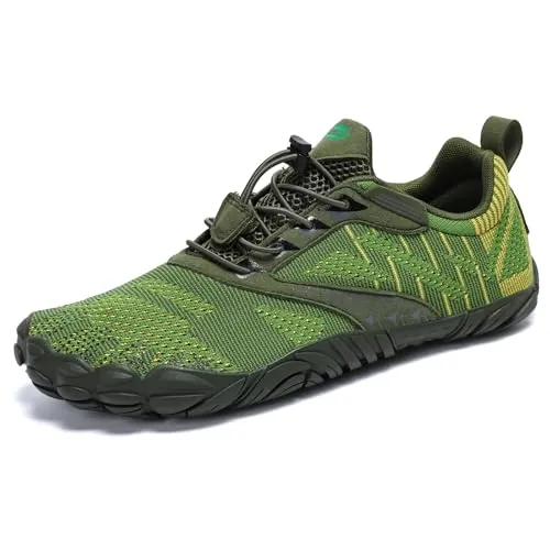 SAGUARO Hombre Barefoot Zapatillas Minimalistas Mujer Antideslizante Zapatos Barefoot para Zero Drop Soles Verde Bosque,Gr.44