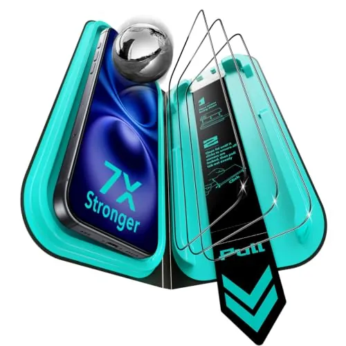 ESR Pack 3 Protector de Pantalla para iPhone 16/iPhone 15, Armorite
