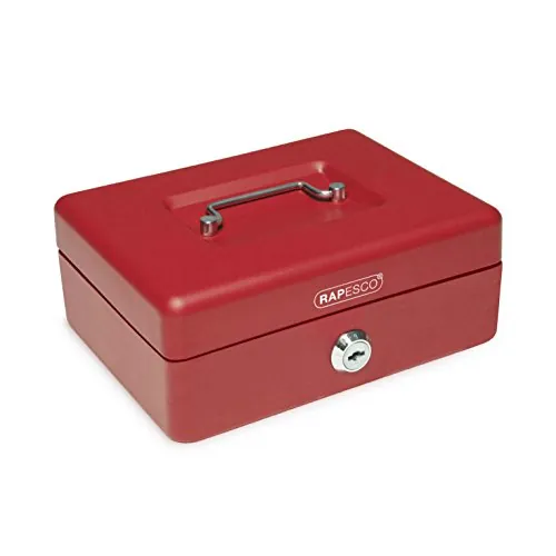 Rapesco SB0008R1 Caja de Caudales Portátil Pequeña, Ancho 20 cm, Rojo