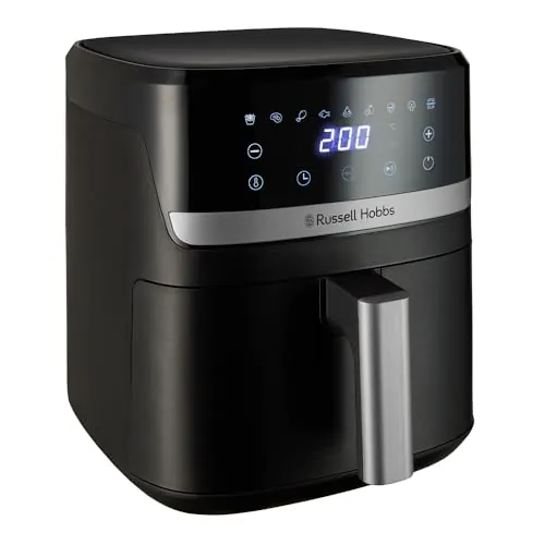 Russell Hobbs Freidora de Aire, Air Fryer, Airfryer, Freidora sin Aceite 5,5 litros, [9 programas, Compacta] Satisfry (Táctil, Horno, Grill, Asar, Antiadherente, Sin BPA, lavavajillas) 27621-56