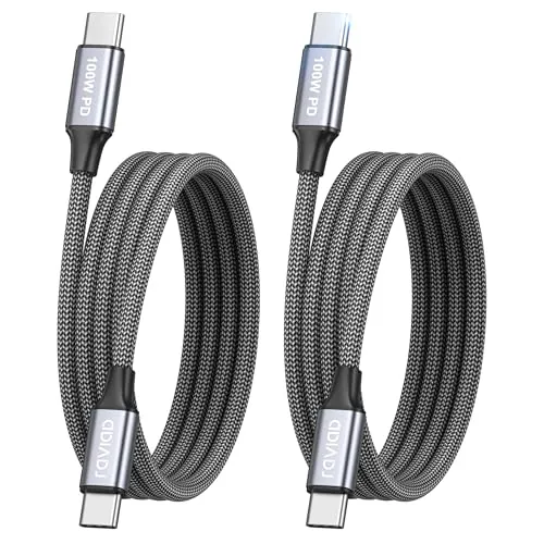 RAVIAD 100W Cable USB C Carga Rápida [2Pack 1M] Cable USB C a USBC PD3.0
