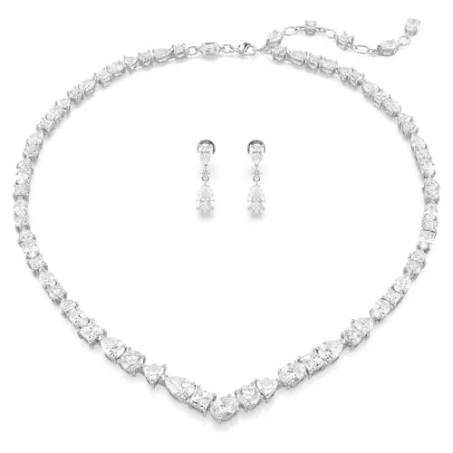 Swarovski Conjunto Mesmera, Tallas mixtas, Blanco, Baño de rodio