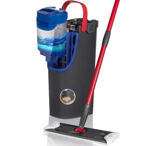 Vileda H2Pro Sistema de Mopa Plana, Microfibra Gris y Azul