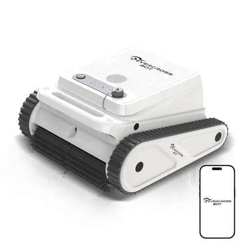 EVERCROSS BOT U8 Robot de Piscina, Limpiafondos y Paredes, 120 Min, 4 Modos, Motor Cuádruple, Navegación Inteligente, Estacionamiento Automático, Control por App, hasta 200 m²