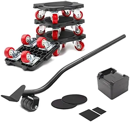 ONEON Kit Mover de Muebles Pesados con Elevador, Transportador con 4 Ruedas Puede Girar 360°, Aplicable a Manipulación de Refrigerador, Sofá, Closet