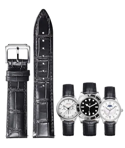 BINLUN Correa Reloj de Piel de Liberación Rápida Correas de Relojes de Cuero de Repuesto para Hombres y Mujeres con 12 Colores (10mm 12mm 14mm 15mm 16mm 17mm 18mm 19mm 20mm 21mm 22mm 23mm)
