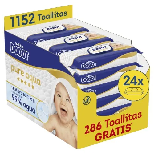 Dodot Toallitas Pure Aqua Para Bebé, 1152 Toallitas (24 Packs x 48 uds)