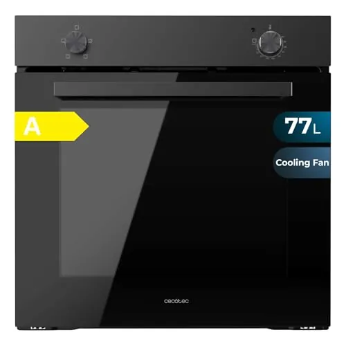 Cecotec Horno Integrable Convencional de 77L Bolero Hexa C126000 Dark Inox A. 2800W, 4 Funciones, Modo Convección, Steam Base X2, Bajo Consumo, Fácil Limpieza, 5 Posiciones