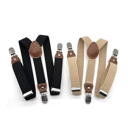 Anshili Niño Tirantes con 3 clips en forma de Y - 2.5 cm de ancho (H)