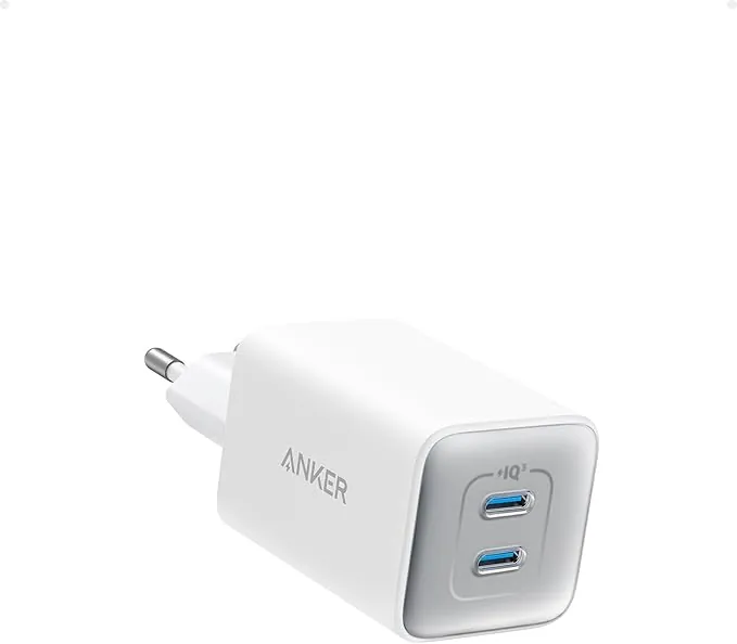 Anker Cargador USB C Carga Rapida 47W, Cargador Samsung Carga Rapida 523(Nano 3),Compacto con 2 Puertos GAN para iPhone 17/17 Pro/17/16 Pro Max/15 Air,Galaxy,Pixel 4/3,iPad/iPad Mini