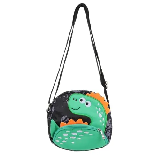 VALICLUD Bolso de hombro para niños Mini Crossbody Bag Dinosaurio Dibujos Animados Ligero Pequeño Bolsa Para Niños Para Senderismo Viajes 6.1X5.5X2 Pulgadas