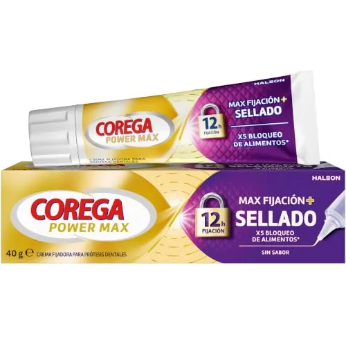 Corega Max Fijación + Sellado, Crema Prótesis Dentales, 70 g