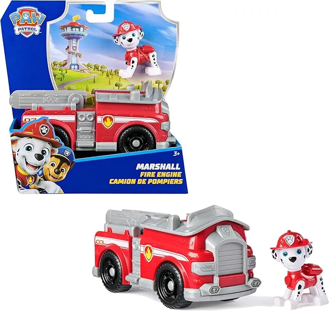 Paw Patrol Patrulla Canina - Camión Bomberos y Figura Marshall - Camión de 15 cm con Figura Patrulla Canina Juguetes - Juguetes Niños 3 Años + - Regalo Niño 3 Años +
