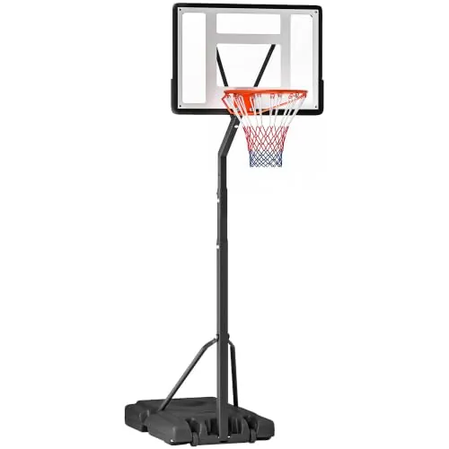 HOMCOM Canasta de Baloncesto con Soporte Ajustable 302-352 cm Negro