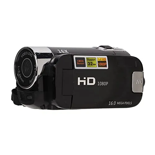 Greensen Videocámara Videocámara Full HD 1080P 48MP 4K 2.7Cámara de Video con Pantalla Giratoria de 270 Grados con Interfaz USB Cámara Vlogging para Grabar Videos (Black)