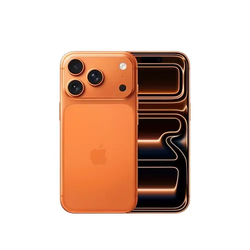 Apple iPhone 17 Pro de 256 GB: Pantalla de 6,3 Pulgadas con Promotion, Chip A19 Pro, autonomía revolucionaria, Sistema de cámaras Pro Fusion con cámara Frontal Center Stage; Naranja cósmico