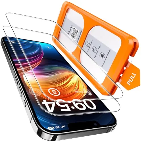 TOCOL 2 Piezas Protector Pantalla para iPhone 14, Instalación Fácil