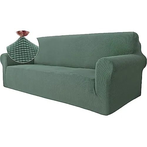 Ystyle Funda Sofa 3 Plazas, Ajustables Fundas Sofa Elasticas, Protector Sofa Gatos Arañazo y Perros Mascotas, Funda de Sofá con Reposabrazos Antideslizante Antimanchas Lavable, Verde Claro