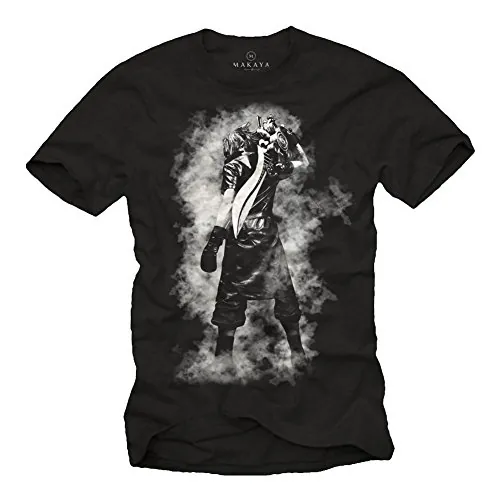 MAKAYA Camisetas Frikis Hombre - Final Fantasy T-Shirt Videojuegos Negro L