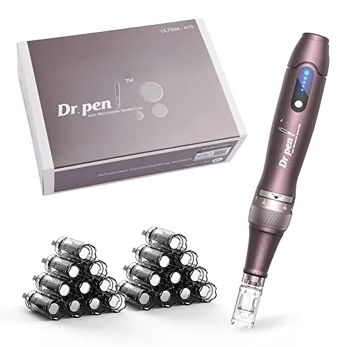 Dr.Pen Ultima A10 Dermapen Inalámbrica Profesional con 22 Cartuchos de Repuesto Máquina de Microagujas Derma-Pen de Microagujas Ajustable para el Cuidado de la Piel