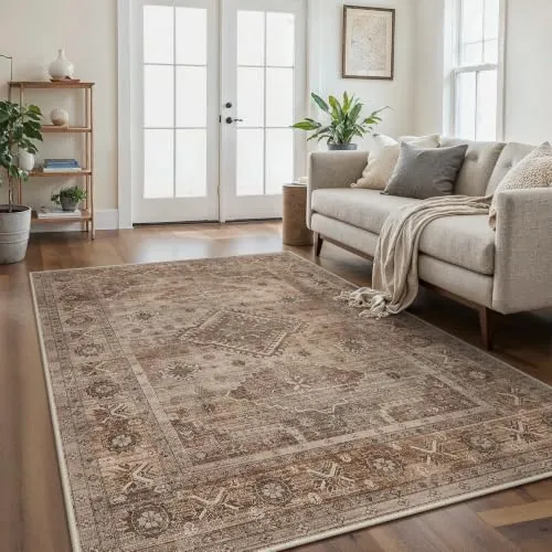 GENIMO Alfombra Lavable Antideslizante para Habitacion 160x230cm, Taupe