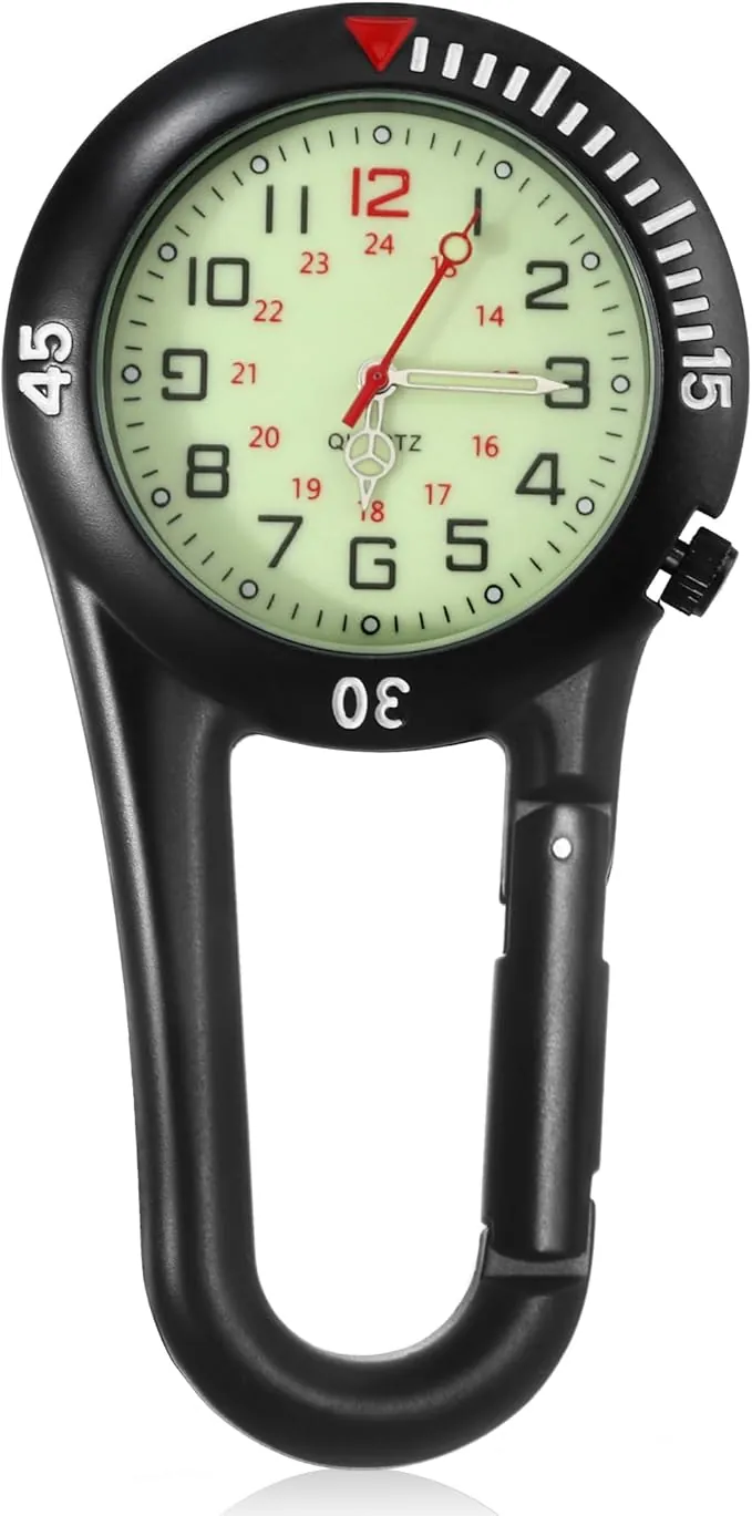 JSMTKJ Reloj de Bolsillo Digital con Mosquetón para Médicos, Enfermeras y Escaladores Extremos | Mosquetón de Reloj para Médicos, Enfermeras, Paramédicos