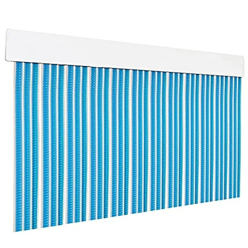 HOME MERCURY – Cortina Plana para Puerta Exterior o Interior, Material PVC – Libre de Insectos (210x90CM, Azul+Filo Blanco P11)