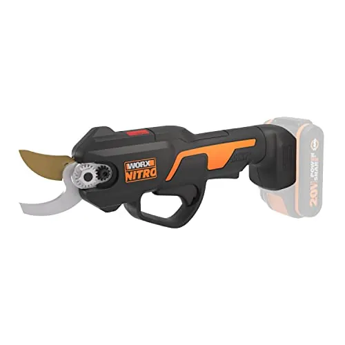 WORX WG330E.9 Tijera de poda 20V, Motor brushless, Cuchillas de alta resistencia, corte hasta 25mm, Interruptor de seguridad, para jardinería, podas y mantenimiento de viñas, sin batería ni cargador