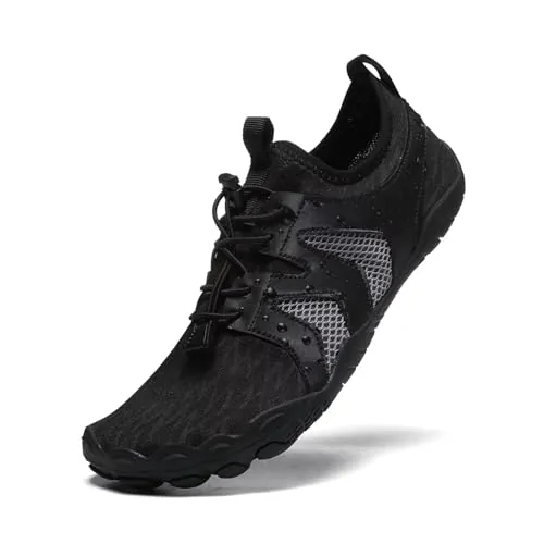 ZEPYFXIT Zapatos de Agua Mujer Hombre Secado Rápido Calzado Descalzos Ligeras Flexibles Barefoot Zapatillas de Deportes Transpirable Piscina Playa(Negro,39 EU)