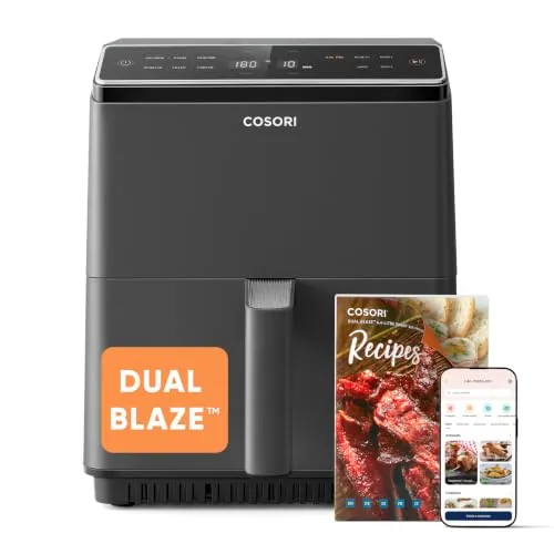 Cosori Freidora de Aire Dual Blaze 6,4L, Doble Resistencia, 11 Modos, WIFI