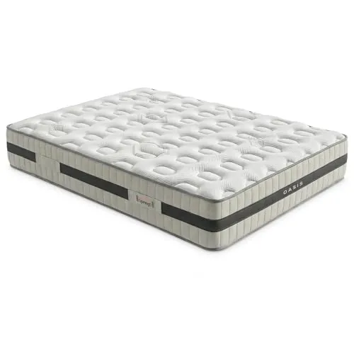 Duérmete Online - Colchón Viscoelástico Oasis | Muelles Ensacados | Confort Óptimo y Excelente Adaptabilidad | Altura 28 cm | Alta Firmeza | Antiácaros, Antibacteriano e Hipoalergénico 80 x 180
