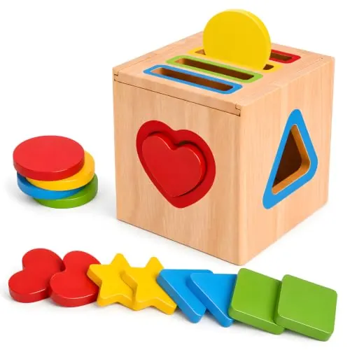 HaoVrisn Juguetes Montessori 1 2 3 años, Juguetes de Madera para niños de 1 2 años, Juegos Sensoriales Montessori de Clasificación por Colores 1 2 3 años