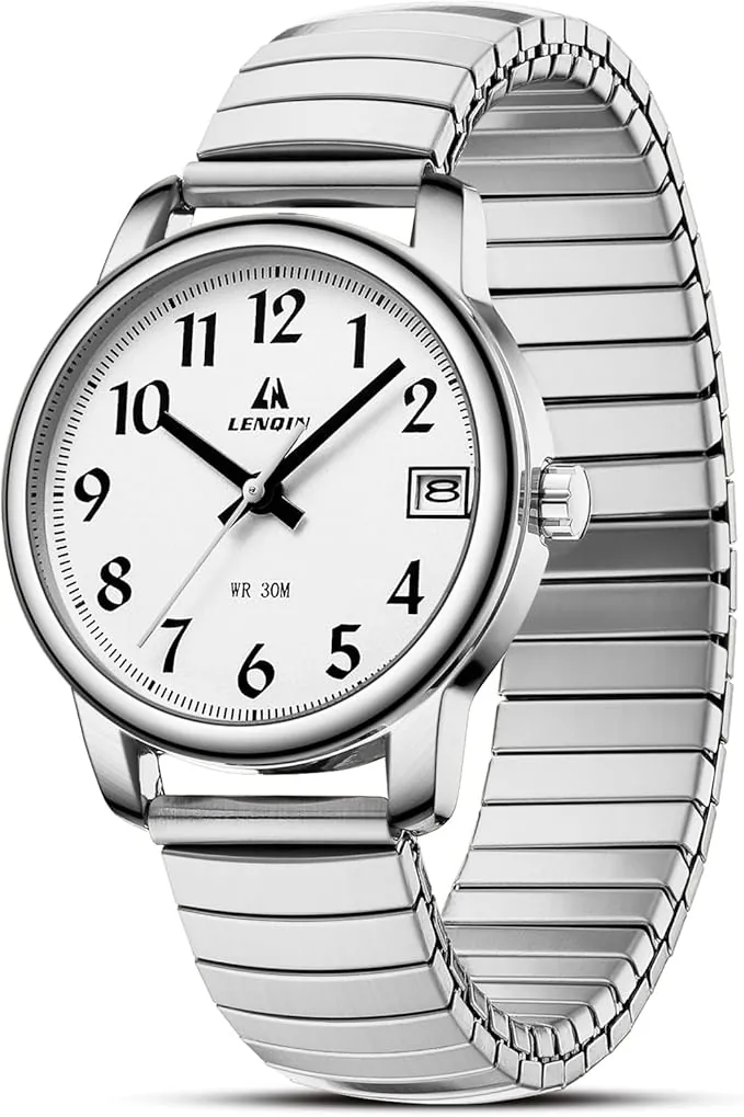 LN LENQIN Reloj Mujer Elasticay Relojes Mujeres De Acero Inoxidable Reloj A Prueba de Agua para Las Mujeres AnalóGico Cuarzo Relojes de MuñEca Banda de ExpansióN