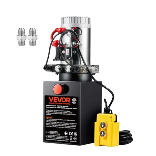 VEVOR Bomba Hidráulica DC 12 V 6 L Unidad Hidráulica de Doble Acción Flujo de Aceite 3,44 L/min Presión Máxima de Descarga 22 MPa para Volquete, Plataforma Elevadora, Remolque, Elevación y Descarga