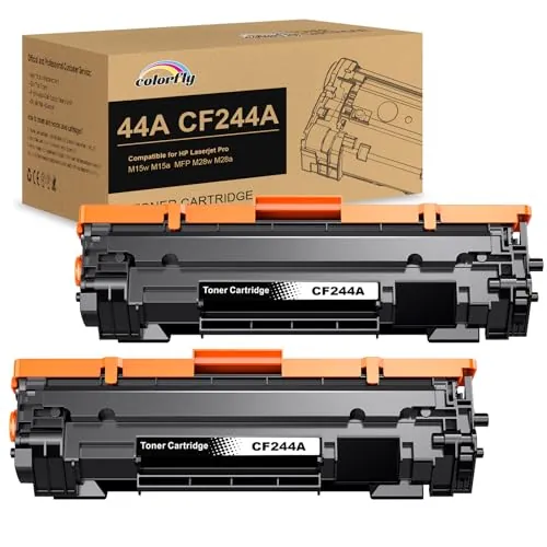 colorfly CF244A 44A Cartuchos de Tóner 44A Compatibles para HP 44A CF244A | Tóner para HP LaserJet Pro M15w HP LaserJet Pro M15a, MFP M28a y MFP M28w Impresora (2 Negro)