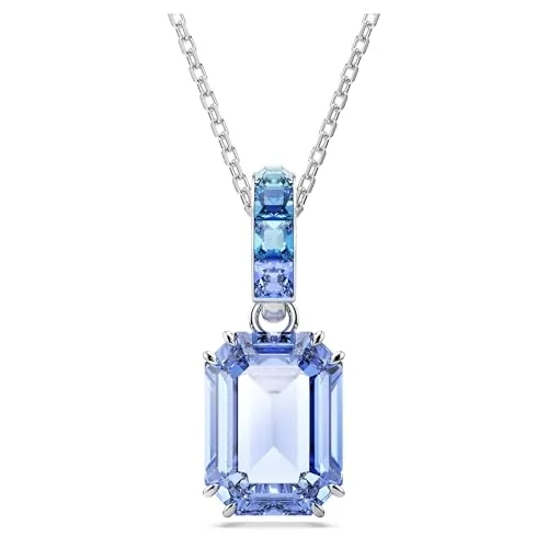 Swarovski Colgante Millenia, Talla octogonal, Azul, Baño de rodio