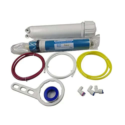HUINING Membrana de ósmosis inversa 100GPD-1812/2012 RO Membrana Kit，juego completo de llave para residencial hogar hospital sistema de filtración de agua