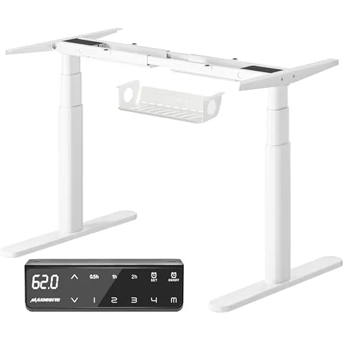 MAIDeSITe Marco de Escritorio Elevable Eléctrico EL2 Plus Art Pluscon Diseño de Pata Ovalada, Mesa Elevable Escritorio de Doble Motor Regulable en Altura con 62-125cm, 4 Control de Memoria