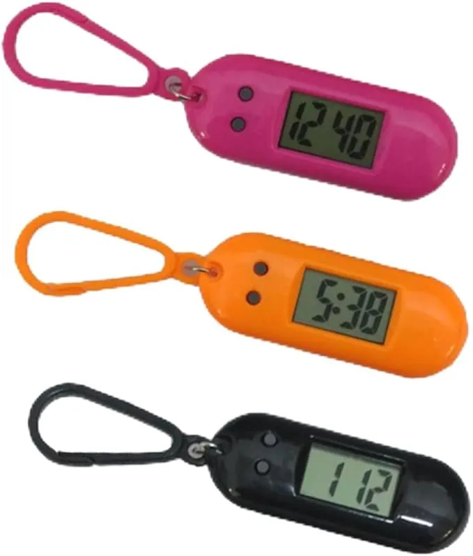 Holibanna 4piezas Reloj De Bolsillo Electrónico Llavero Digital Compacto y Fácil Diseño Clip para Estudiantes Adecuado para Mochila y Uso Escolar