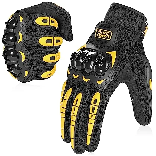 COFIT Guantes de Motos, Guantes de Pantalla Táctil Full Touch para Carreras de Motos, MTB, Escalada, Senderismo y Otros Deportes al Aire Libre - Amarillo XXL