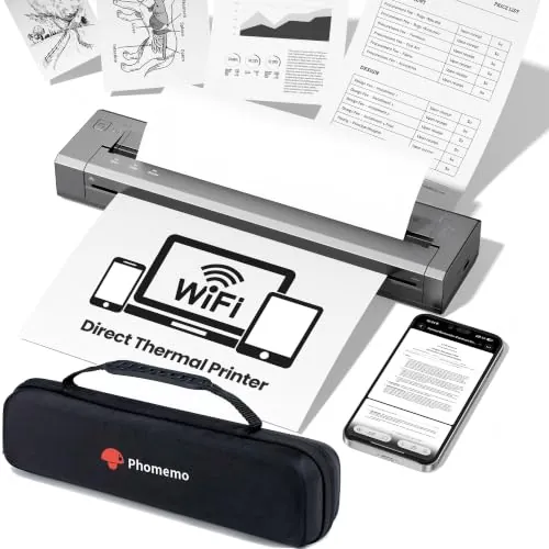Phomemo Impresoras Portátil A4 Conexión WiFi Directa Térmica 300 dpi