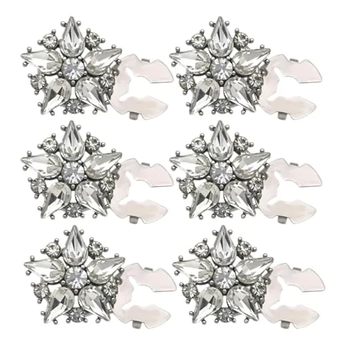 6 fundas de botón de diamantes de imitación, fundas de botón sin costura, fundas de botón en forma de estrella para camisas, fundas de botón desmontables con clip, botones decorativos personalizados