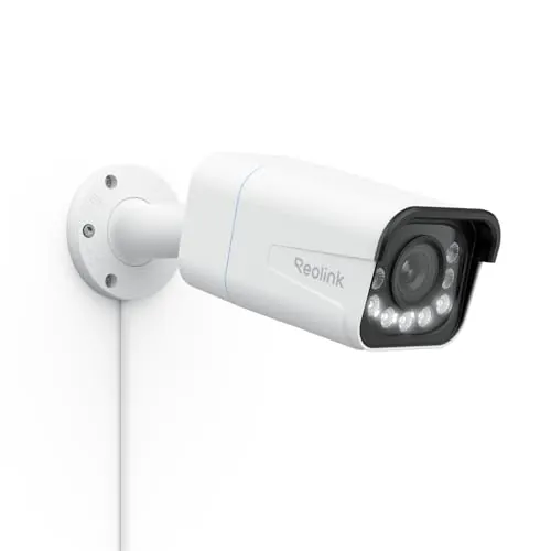 Reolink 4K 8MP Camara Vigilancia PoE con Foco, Detección de Personas/Vehículos/Pets, Zoom óptico 5X, Color Visión Nocturna Lapso de Tiempo Audio Bidireccional, Ranura para Tarjetas microSD, RLC-811A