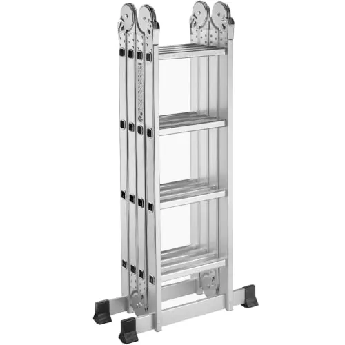 UZIRO Escalera Plegable Articulada Multifunción de Aluminio 4x4