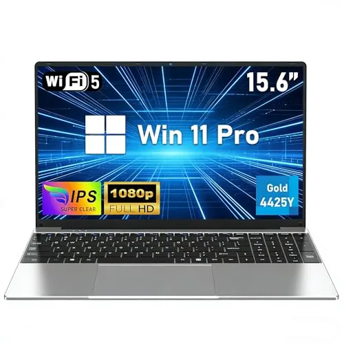 FUNYET Ordenador Portátil,Nuevo 2026 Laptop 15,6 Pulgadas,16 GB de RAM,512 GB de SSD,Pentium Gold 4425Y PC Portátil,IPS FHD 1920×1080 Notebook,Apertura de 180°,5000 mAh,Estudiantes,Type-C