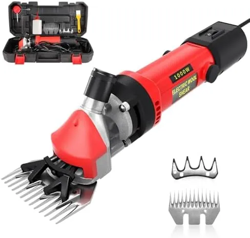 1000W Esquiladora Ovejas, Esquiladora Eléctrica con 6 Velocidades Ajustables, Cortapelos Eléctrico con Estuche de Transporte, Máquina de Esquilar Eléctrica para Ovejas Ovino Alpacas Cabras