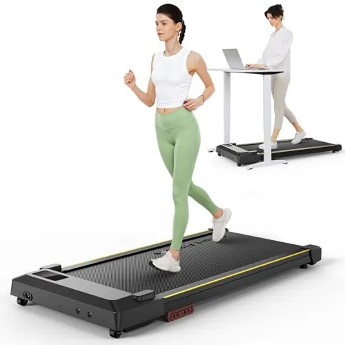 UREVO Walking Pad, Cinta de Andar, Cinta de Correr Debajo Escritorio, Ultra Delgado y Silencioso para Hogar y Oficina, Máquina de Correr Portátil de 2,5 HP con App y Control Remoto, MAX.120 kg